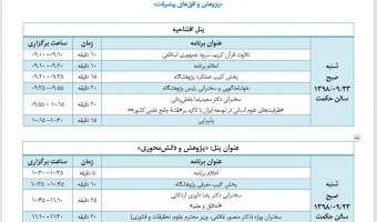 برنامه مراسم افتتاحیه هفته پژوهشِ پژوهشگاه
