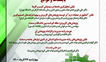 ظرفیت پژوهشهای رشتهی مدیریت در تأمین نیازهای جامعه و صنعت/۲۴/آذرماه/۱۴۰۰